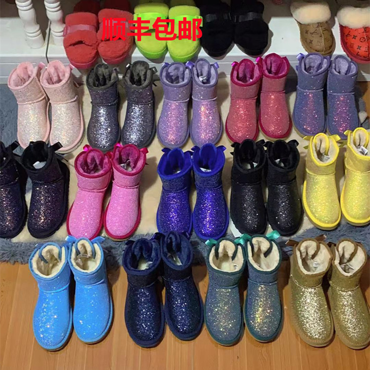 跨境专供低帮短筒时尚百搭女鞋丝带蝴蝶结加厚棉鞋大码冬雪地靴女