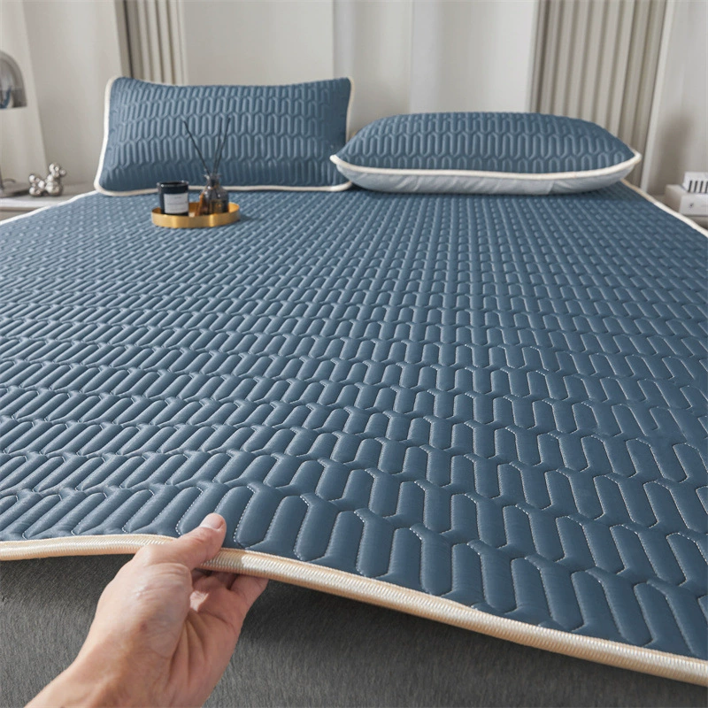 Латексный коврик, комплект из трех предметов, летние прохладные простыни из ледяного шелка, летние детские моющиеся одинарные коврики с кондиционером, коврик
