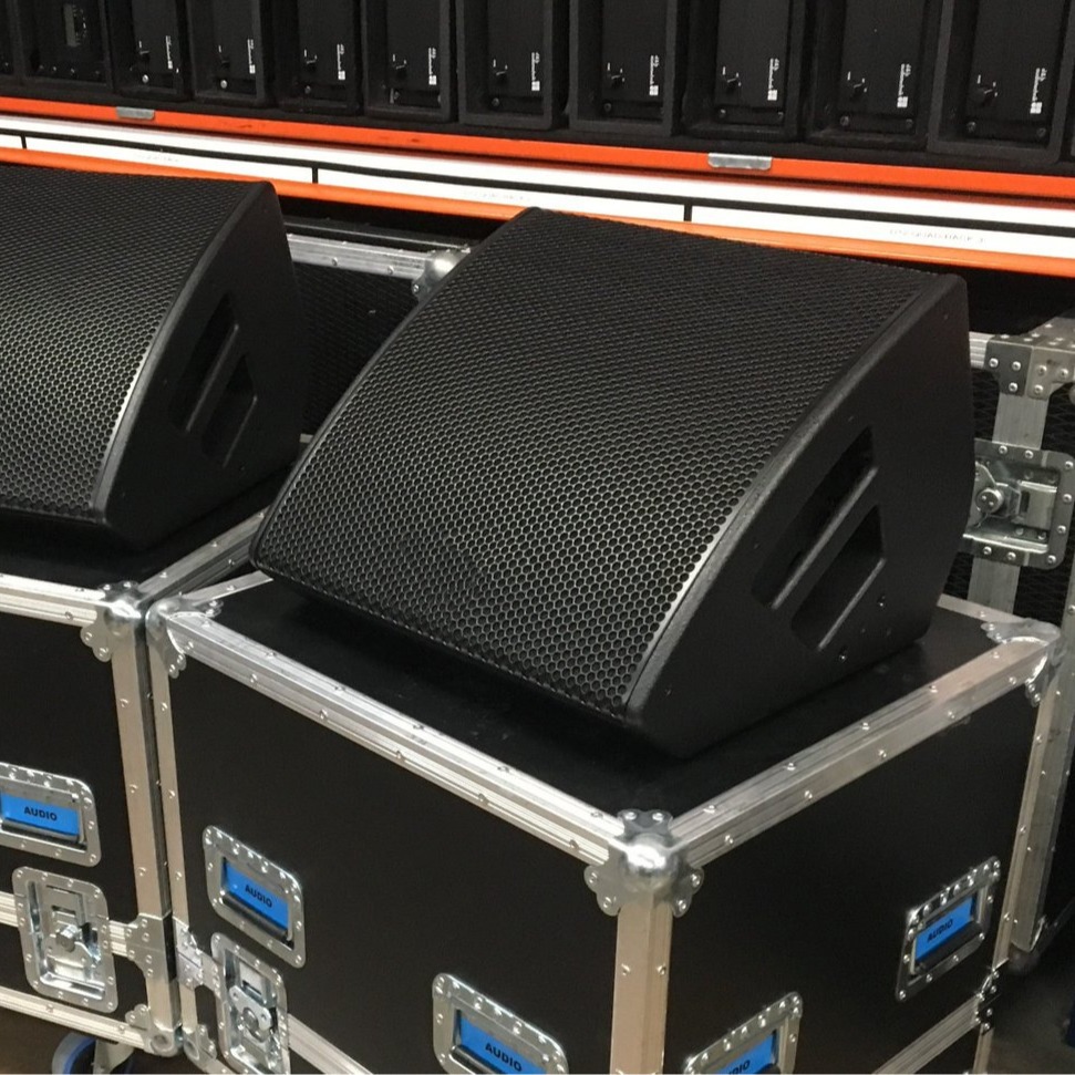 12 pulgadas de sonido de retorno al aire libre conferencias profesionales plaza bar sonido matriz de línea sonido escenario altavoz