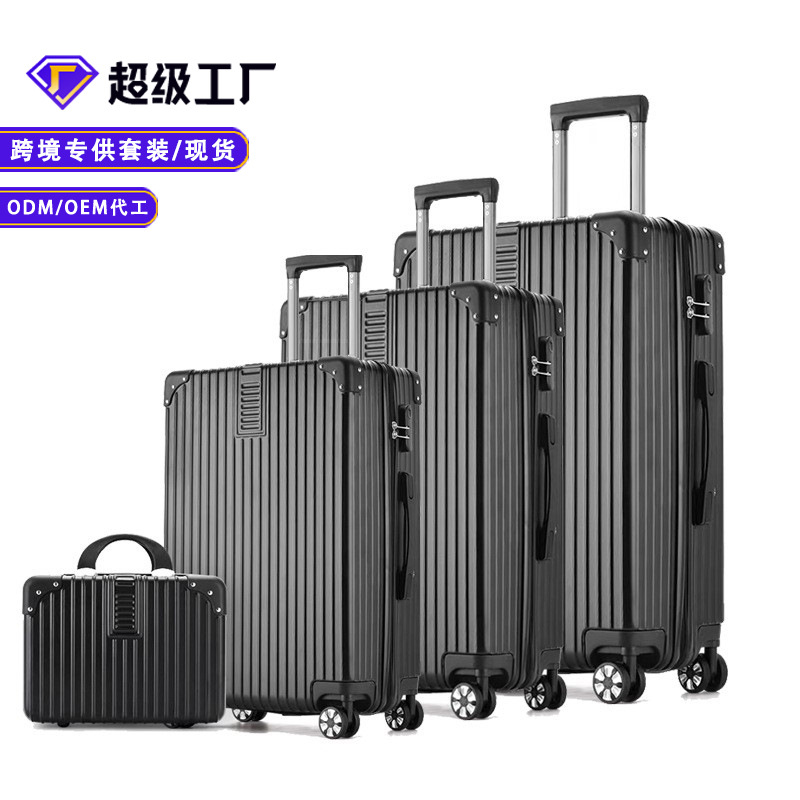 Luggage in stock foreign trade three-piece set 20/24/28 inch suit luggage case travel password box factory wholesale