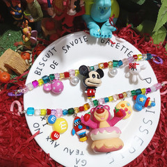 水晶串珠陶瓷米老鼠樹脂蛋糕草莓熊卡通手機鏈包掛鑰匙扣背夾鏈