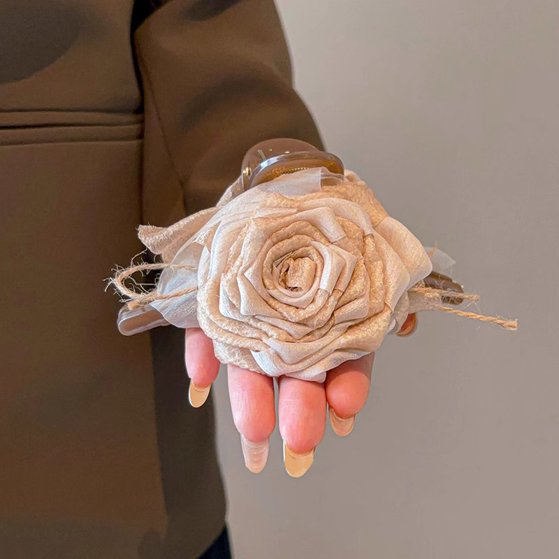 Restaurante chino de la misma rosa seca clip de agarre de cabeza de mujer clip de cabello flores clip de tiburón clip de cabello
