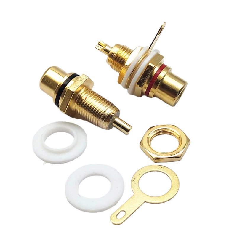Greed Galvanized Alloy RCA Maternal AV socket Audio socket Play Lotus Maternal Rat Site RCA socket Lotus socket