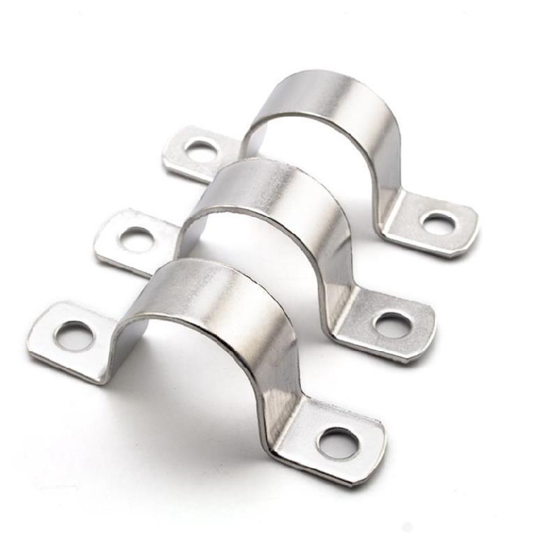 Galvanized Thickened Horse Riding Pipe Clamp Fixed Oil Pipe Clamp U-Shaped Pipe Wire Clip Saddle