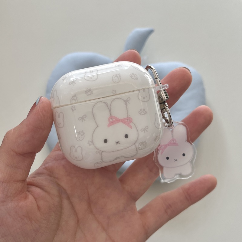 韩系粉色蝴蝶结兔子适用Airpods4/3耳机保护壳套2pro二三代新款女|undefined