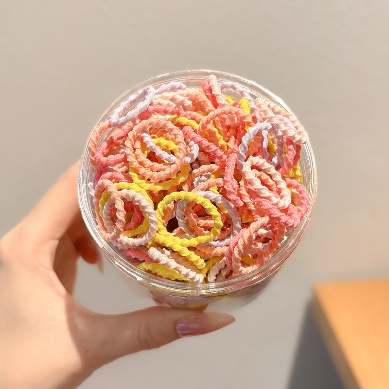 Lazo para el cabello del pulgar de color para niños, niña atada a la cuerda para la cabeza, banda de goma elástica alta, el bebé no daña el cabello, tocado de cuerda para el cabello