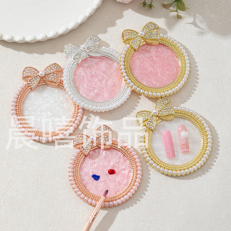 Japanese-style nail art diamond palette bow shape agate resin nail art display board nail art tools