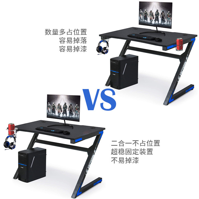 Soporte de auriculares de metal 360 grados giratorio gancho portavasos soporte 2-en-1 adecuado para auriculares