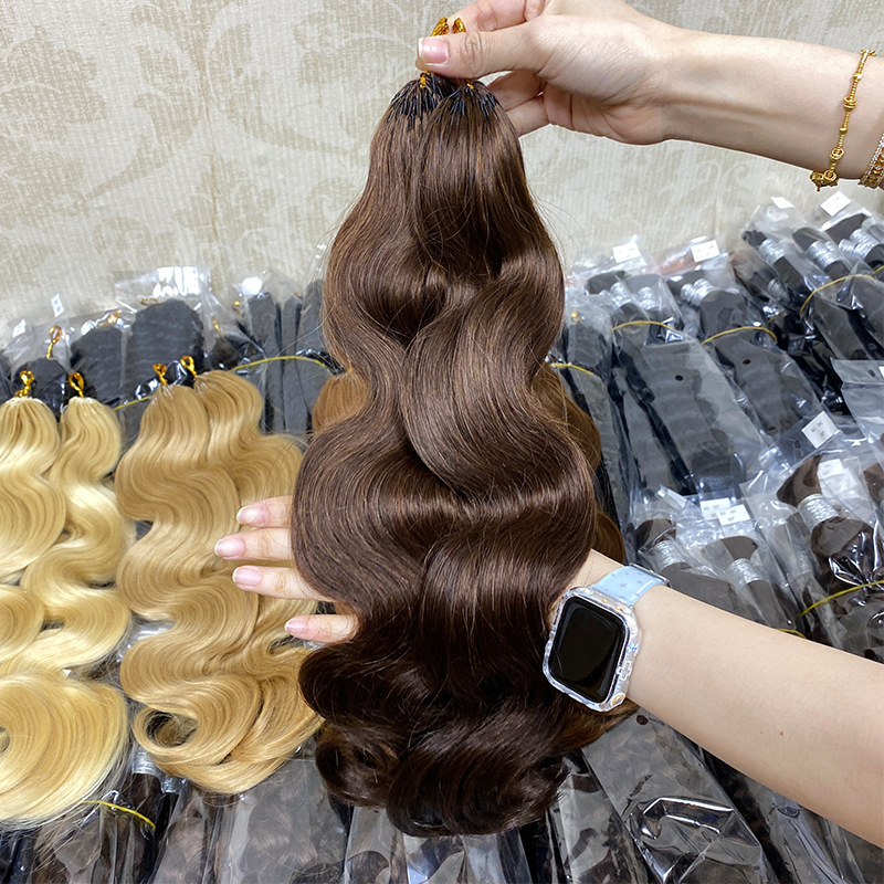 Extensiones Crochet de Cabello Humano Real, Tejido a Mano, para Mujer