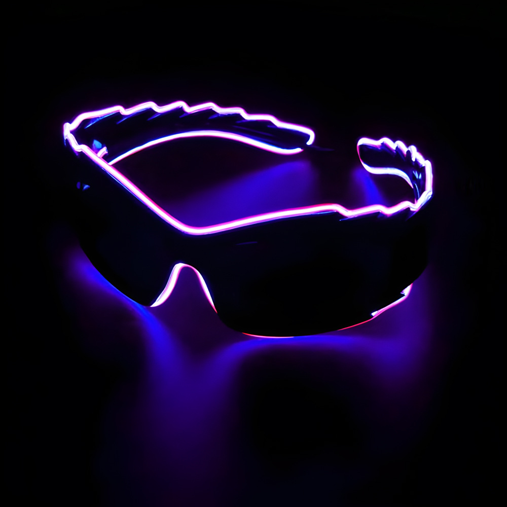 Europa y Estados Unidos transfronterizos fiesta LED gafas de luz de moda cyberpunk bungee línea de luz de sol gafas de sol de tecnología