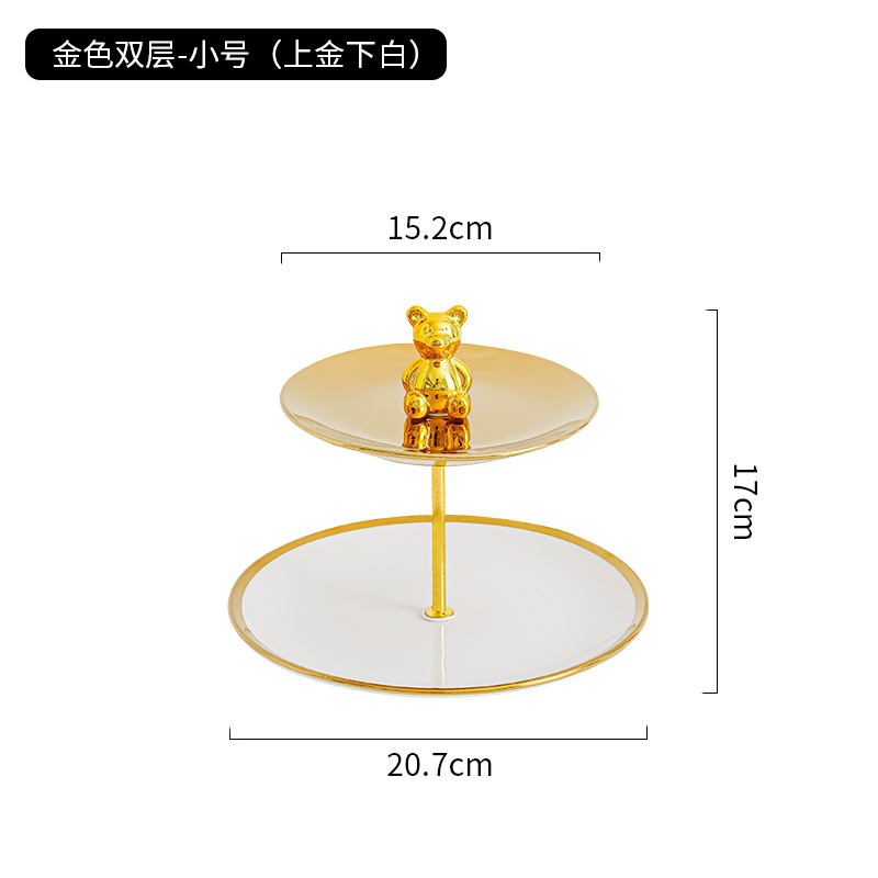 Plato de fruta de múltiples capas sala de estar mesa de café hogar plato de dulces Pantalla de recepción plato de aperitivos salón de belleza postre plato de fruta Decoración