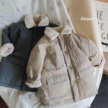 包邮质量牛!一件过冬的棉衣韩国男童女童仿兔绒中长款棉袄 2021冬