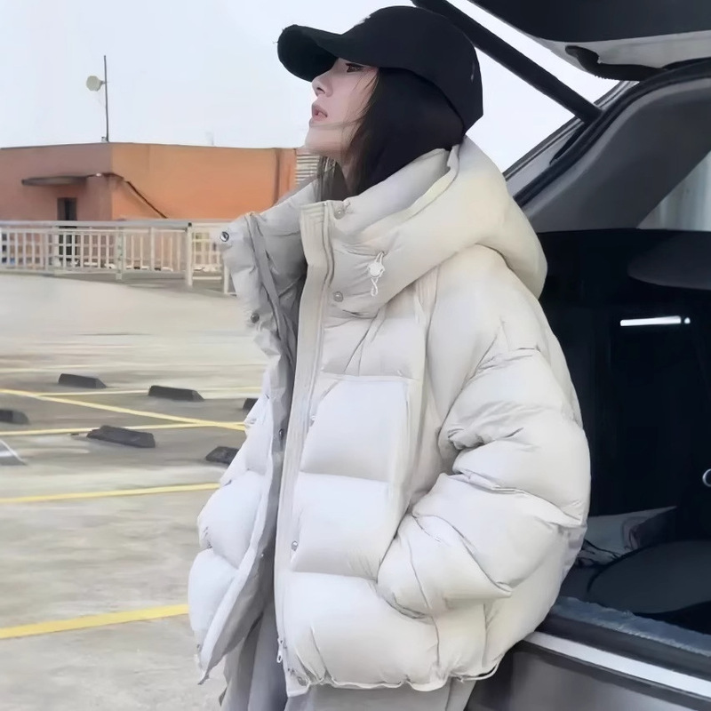 Cloud Puff Turtle Back Short down Jacket for Women 2026 New Korean Style Thickened White Duck down Hooded Puffer Coat Cloud Puff Turtle Back Short down Jacket for Women 2026 New Korean Style Thickened White Duck down Hooded Puffer Coat