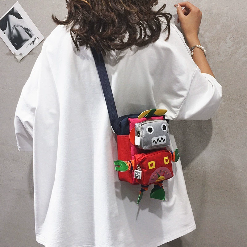Маленькая сумка с мультперсонажами, милый тренд — однолямочная сумка для мужчин и женщин