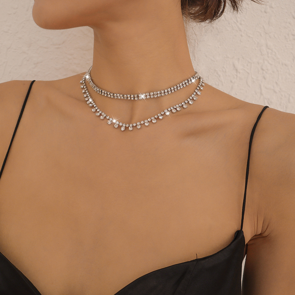 1 Piece Fashion Geometric Alloy Plating Artificial Rhinestones Womenu0027S Necklace