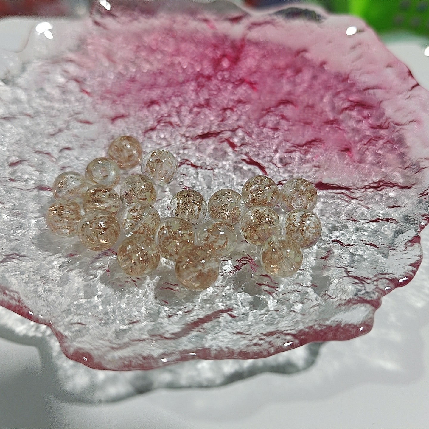 Cuentas de vidrio de arena de oro luminoso perlas sueltas cuentas redondas de cristal accesorios de la joyería de bricolaje pulsera material pulsera de cuentas