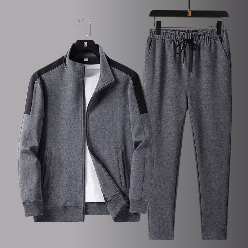 Trajes deportivos transfronterizos de primavera y otoño para hombres, ropa de papá, ropa casual de dos piezas, chaqueta de hombre, ropa de otoño, pantalones rectos