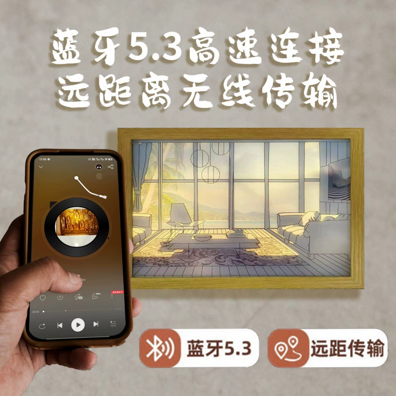 Легкий ночник для кровати, фоторамка, Bluetooth, подарок на день рождения