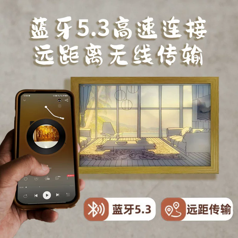 Легкий ночник для кровати, фоторамка, Bluetooth, подарок на день рождения