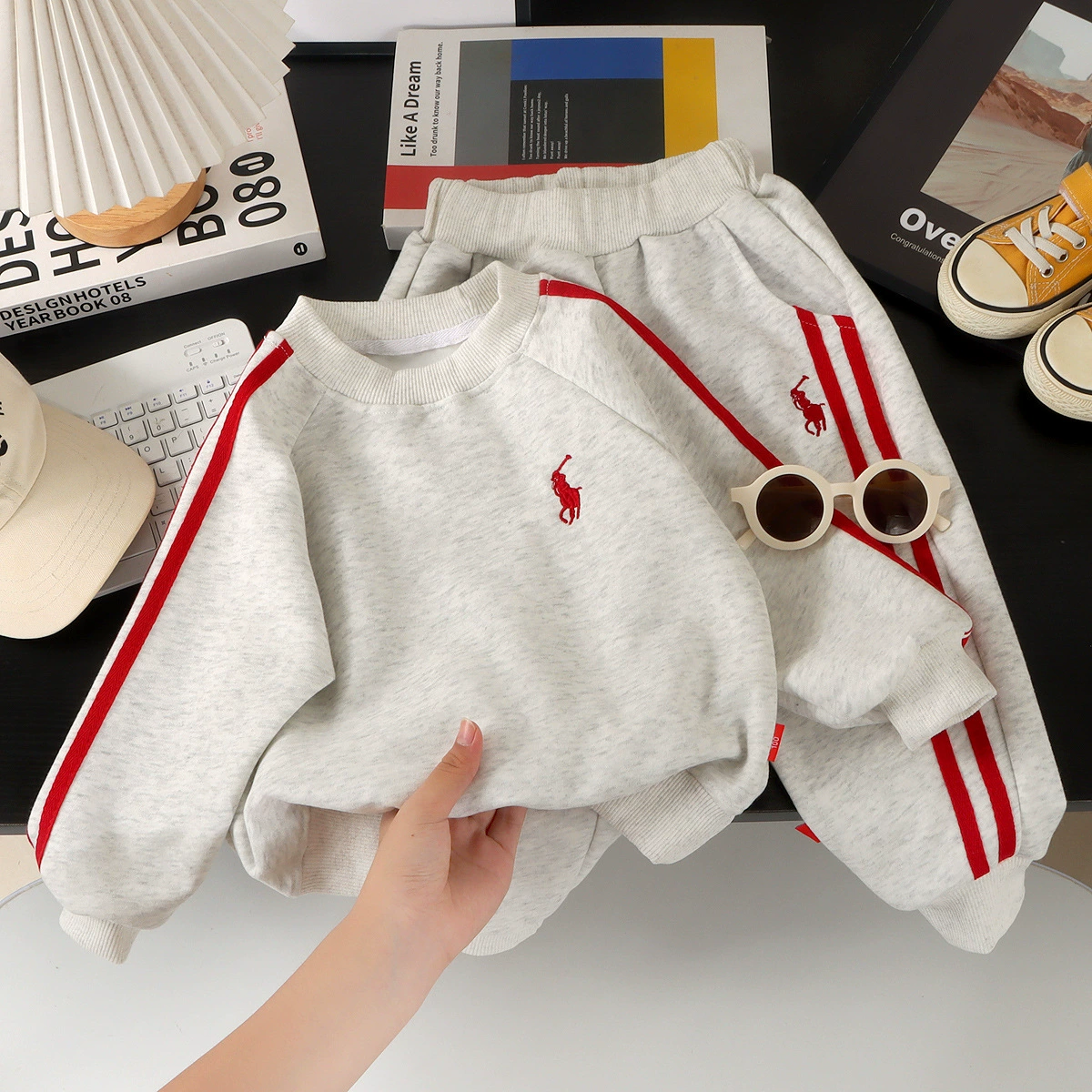 韩版春秋新款儿童套装2025时尚男女儿童卫衣套装儿童春季运动童装