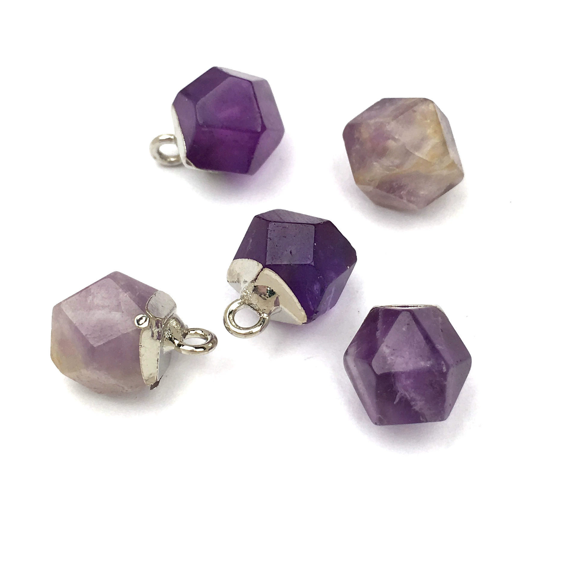 Organic three dimensional square turquoise crystal, pendant