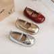 Girls Leather Shoes Spring and Autumn 2025 New Children Princess Shoes Little Girl Grandma Shoes silver Soft Bottom Baby Shoes
