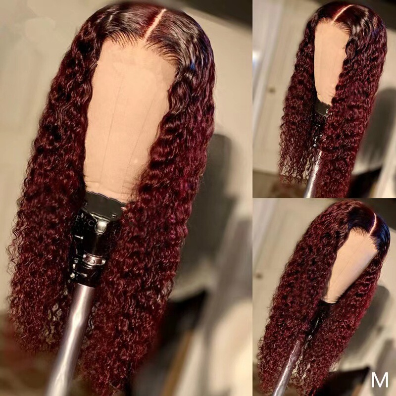 2022 new European and American wig female wine red medium long curly hair African small roll rose net wig head cover in stock 2022 new European and American wig female wine red medium long curly hair African small roll rose net wig head cover in stock