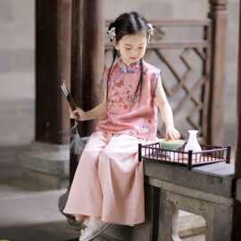 旗铂汉服女童2026新款夏儿童古风古装新中式套装女孩夏季薄款唐装