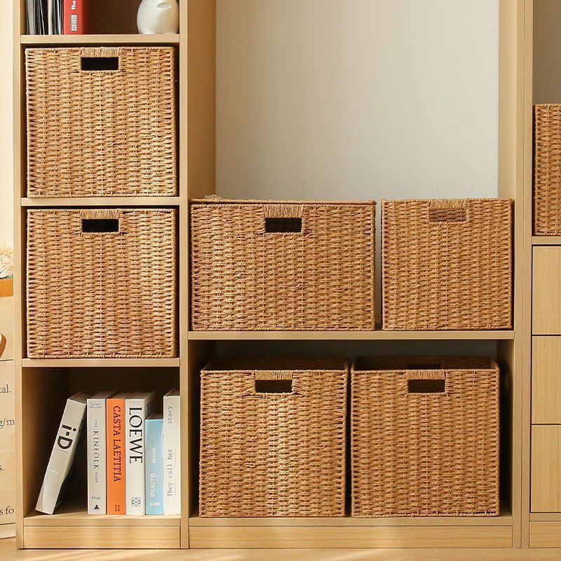 Plaid Cabinet Woven Storage Basket Household Imitation Rattan Storage Box Storage Frame Cabinet Clothing and Sundries Storage Box