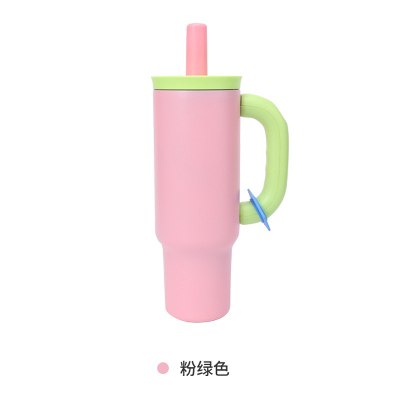 跨境专供304不锈钢保冷杯高颜值多巴胺40oz汽车杯便携手柄冰霸杯|undefined