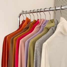 批发秋保暖高领细羊毛打底衫女弹力修身堆堆领毛衣内搭薄款针织衫