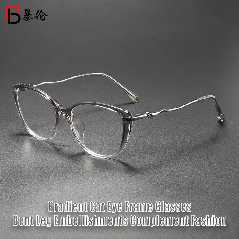 新款网红ins风猫眼显脸小防蓝光平光镜日常穿搭装饰眼镜框WM86162|undefined