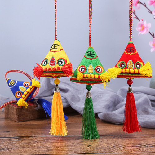 Dragon Boat Festival colorful rope hanging tiger sachet ethnic style antique embroidered sachet pendant Dragon Boat Festival jewelry wholesale