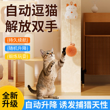 跨境宠物新品电动猫咪玩具 招财猫自动升降球逗猫球解闷猫玩具