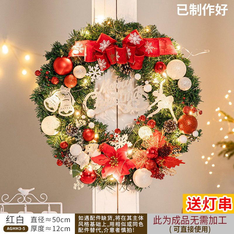 Nueva corona de Navidad, ratán, suministros de decoración navideña, accesorios, colgantes de puertas, colgantes de puertas, adornos de puertas, adornos al por mayor