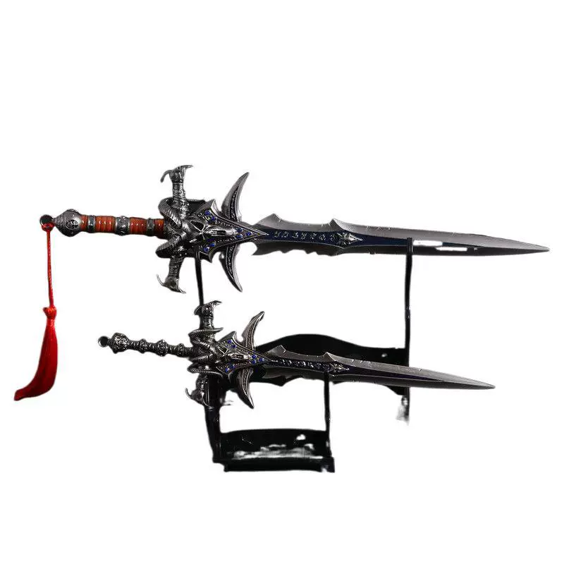 Игрушечное оружие «Меч Лича» из World of Warcraft, ледяной меч, синяя алмазная полностью металлическая модель