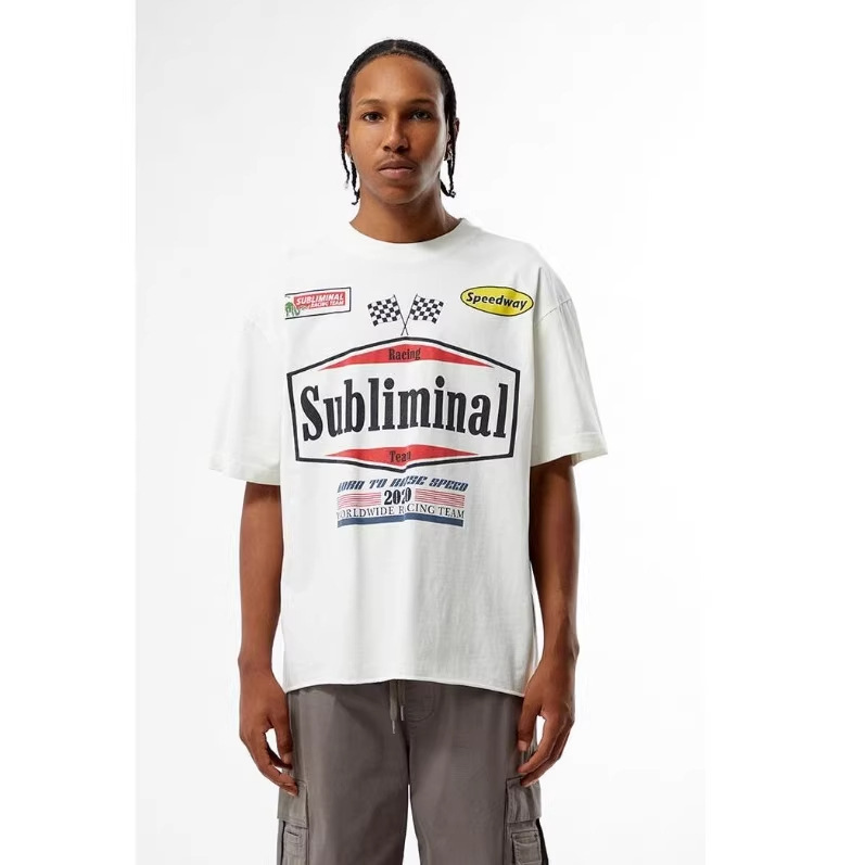 Pacsun Men's Subliminal Racing Cropped T-Shirtstreetwear Fas Pacsun Men's Subliminal Racing Cropped T-Shirtstreetwear Fas