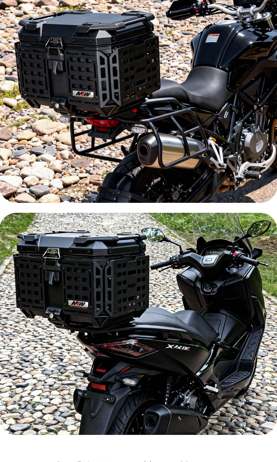 Motorcycle Mjw45L55L Multifunctional New Lock Armor Aluminum Alloy Tail Box Quick-Release Travel Toolbox Rear Tail Box