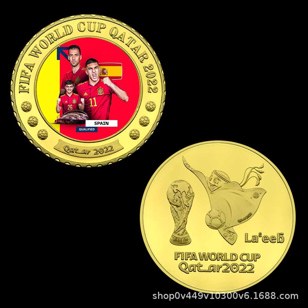 Monedas conmemorativas de la Copa del Mundo de Qatar 2022 32 estilos Monedas por mayor de varios países Colección de fans de fútbol