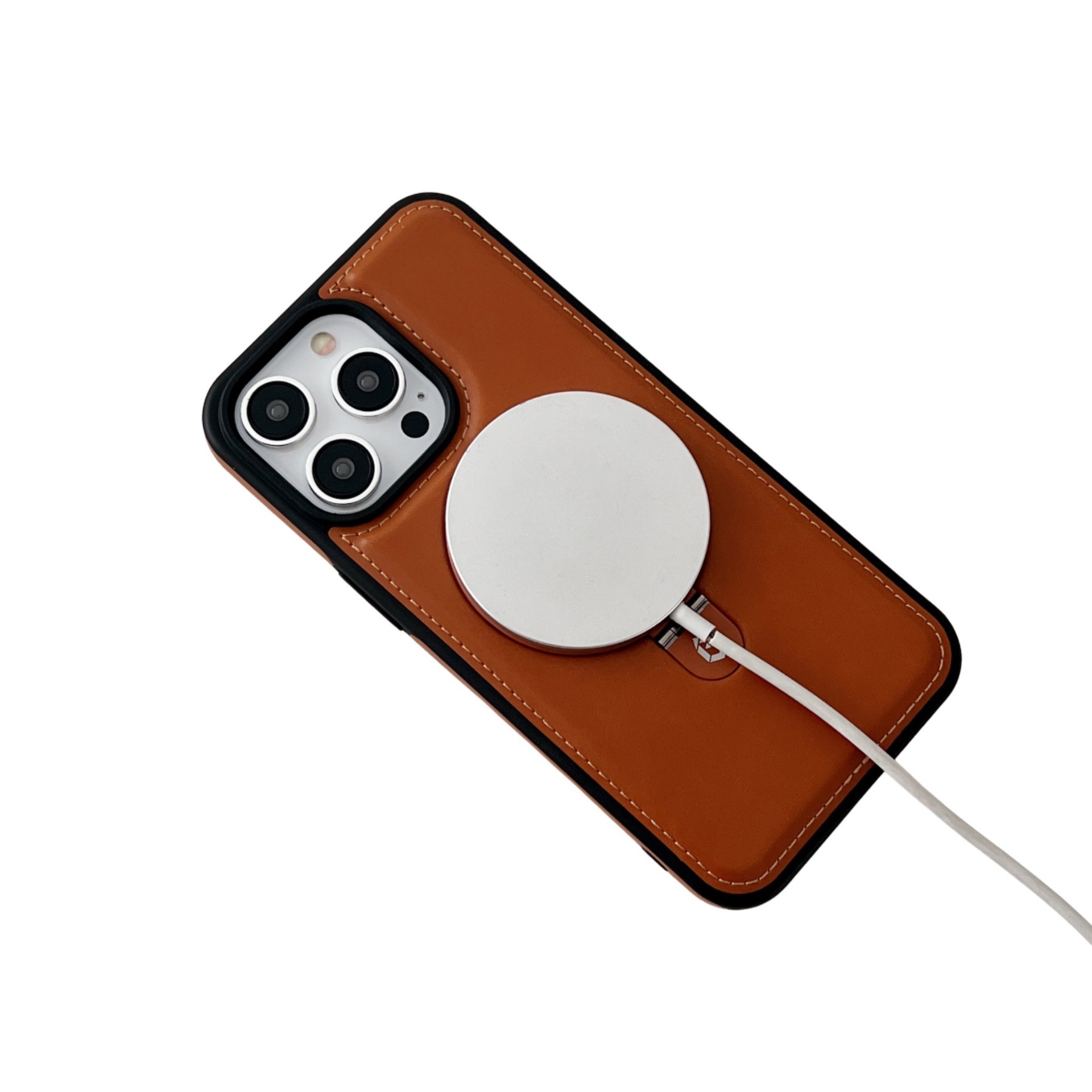 Ốp lưng da cao cấp tích hợp giá đỡ cho iPhone 15, 16, 17 Pro Max — 【Đen Cao Cấp】Dòng 17 - Không Lo Lọt Logo, 【Nâu Thanh Lịch】Dòng 17 - Không Lo Lọt Nhãn, 【Gentleman Blue】Dòng 17 - Không Lo Lọt Nhãn, 【Đỏ】Dòng 17 - Không Lo Lọt Nhãn chi tiết 4