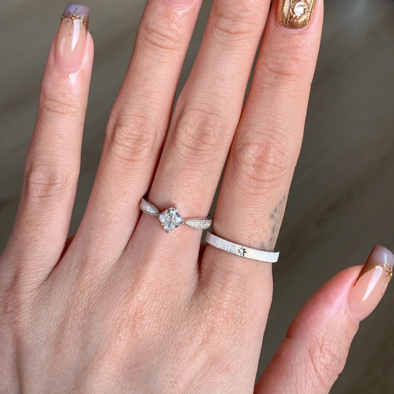 Vintage Princess Cut Diamond Ring For Women Square Retro Style_voghion.com