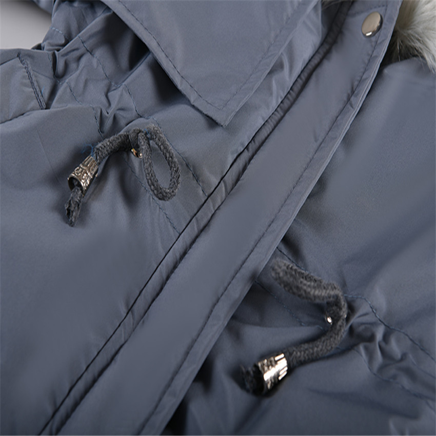 New Korean Style Girls' Mid Length Parka Coat With Drawstring Waist And Thick Cotton Coat_voghion.com