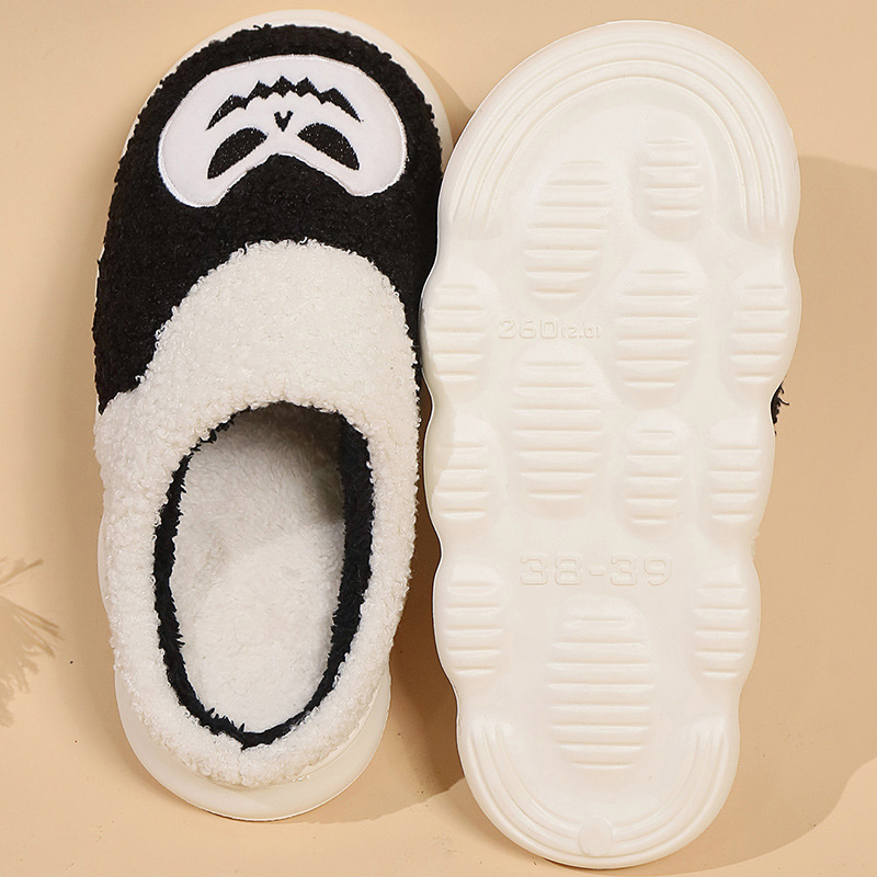 Pantofole divertenti di zucca di Halloween per le donne con fondo spesso invernale per la casa al coperto antiscivolo per la casa_voghion.com
