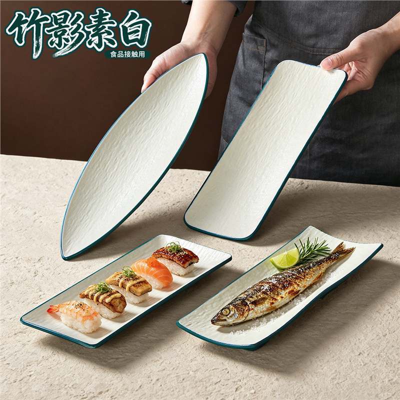 Xiangyuan Melamine Tableware Plate Rectangular Japanese-Style Sushi Sashimi Plate Two-Color Scratch-Resistant and Drop-Resistant Barbecue Fried Skewers Plate Xiangyuan Melamine Tableware Plate Rectangular Japanese-Style Sushi Sashimi Plate Two-Color Scratch-Resistant and Drop-Resistant Barbecue Fried Skewers Plate