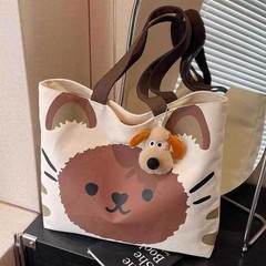 通勤日本の漫画インワンショルダー大容量学生バッグトート多用途学生クラスキャンバストートバッグ