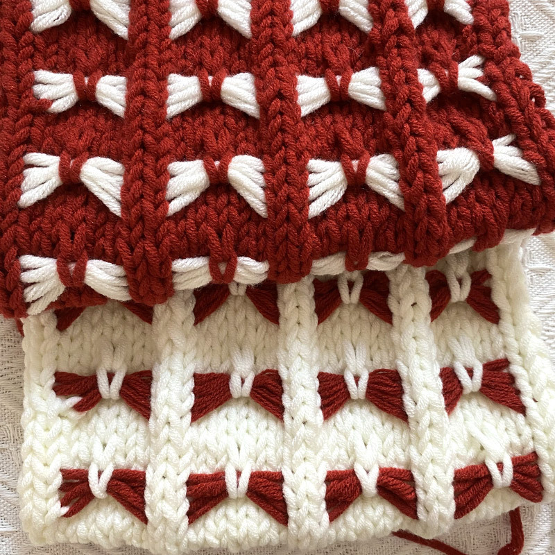 蝴蝶结围巾八股毛线手工diy抖音同款送闺蜜自制送男女友新款