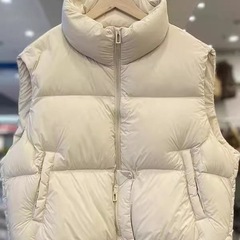 小个子时尚设计感羽绒棉服马甲坎肩秋冬新款无袖短款棉衣马夹外套