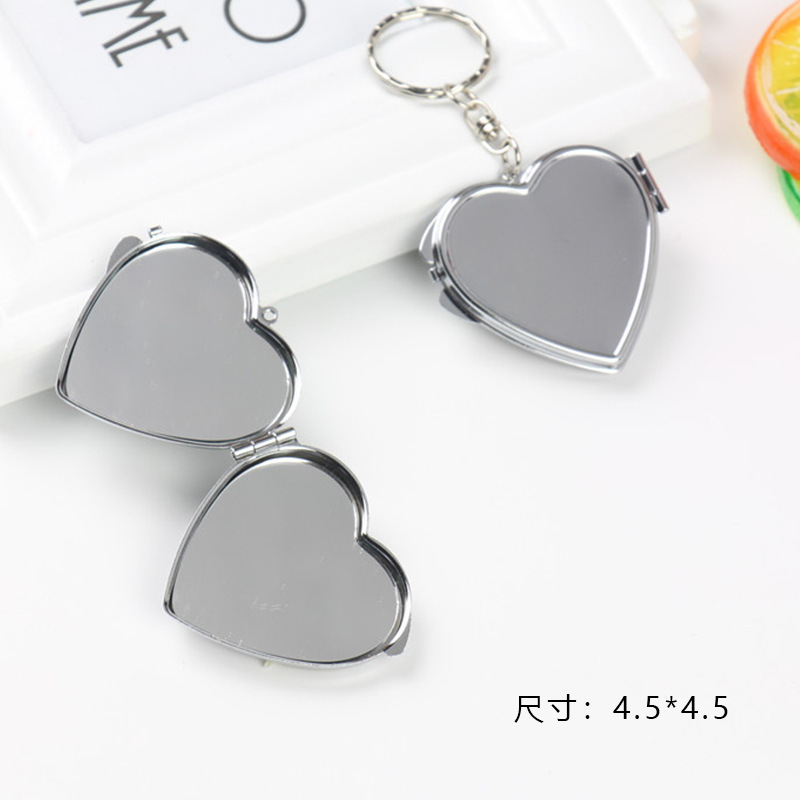 Creative metal photo frame key chain can put photos with mirror stickers DIY small gift supplies