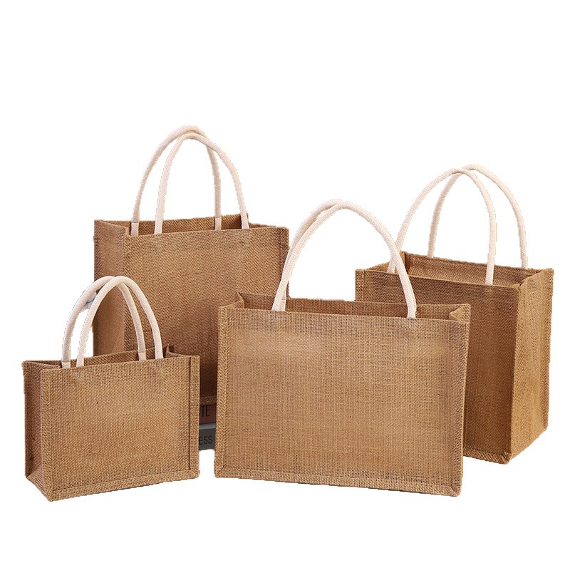 Bolsa de Yute Personalizada sin Logotipo Impreso, Bolsa de Regalo para Compras, Bolsa de Lino de Buena Calidad, Bolsa de Algodón y Lino