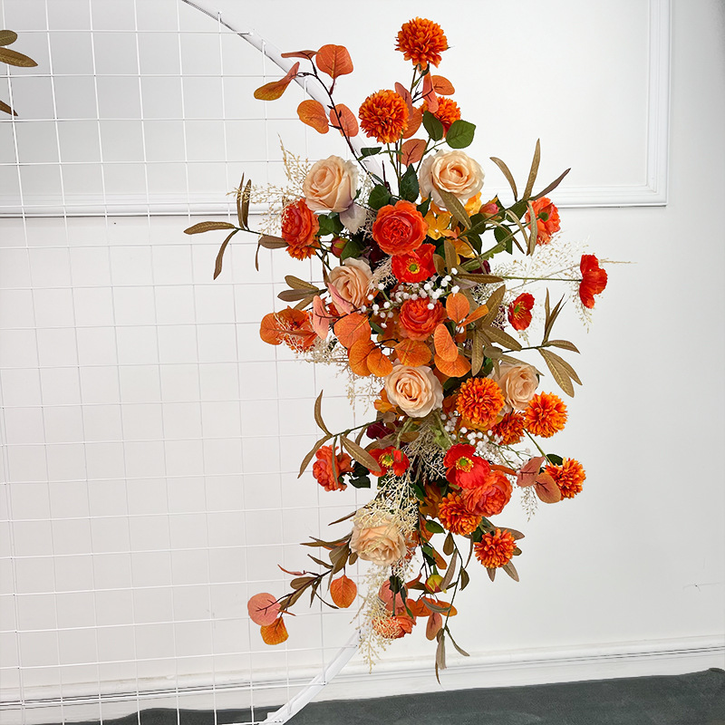 El comercio exterior de la boda flor artificial piso de la boda flor de seda apoyos de la flor de eucalipto flor artificial fila accesorios de la boda floral